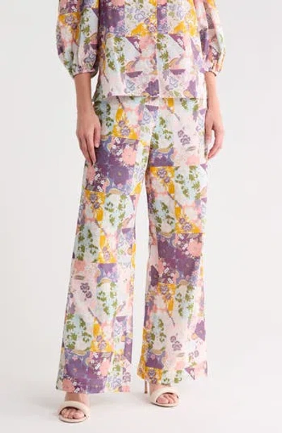 Ciebon Aemie Patchwork Wide Leg Pants In Multi