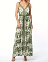 Ciebon Aiza Tie Waist Maxi Dress In Green