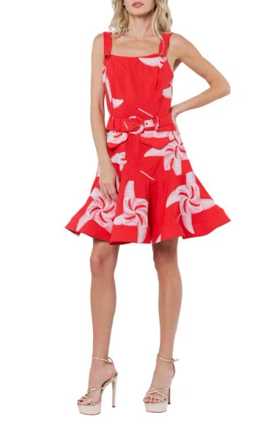 Ciebon Alivia Belted Fit & Flare Minidress In Multi