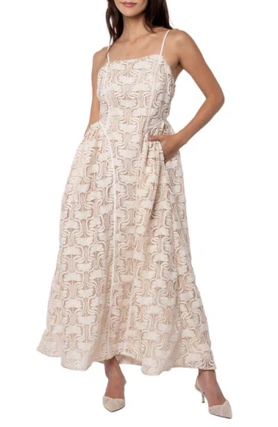 Ciebon Amber Lace Midi Dress In Neutral