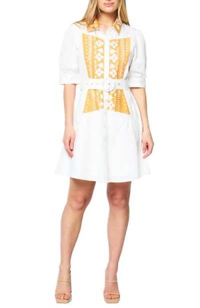 Ciebon Ameera Embroidered Shirtdress In White