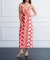 Ciebon Zya Print Sleeveless Maxi Dress In Red