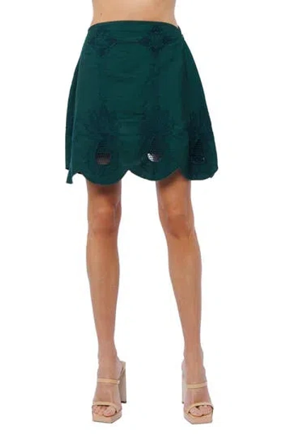 Ciebon Annie Scalloped Miniskirt In Green