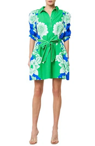 Ciebon Annsley Print Tie Waist Minidress In Multi