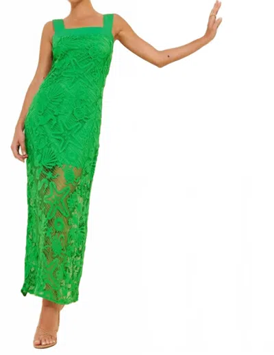 CIEBON AQUATIC CROTCHET MAXI DRESS IN GREEN