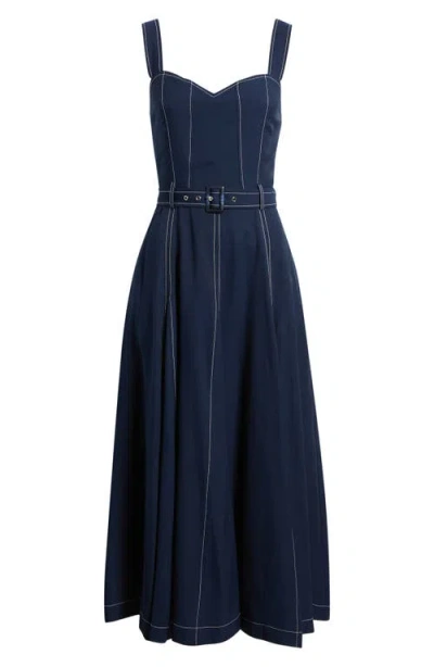 Ciebon Ariena Belted Maxi Dress In Blue