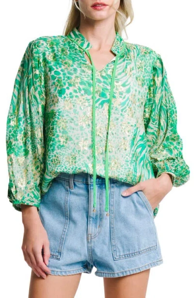 Ciebon Bari Metallic Star Top In Multi