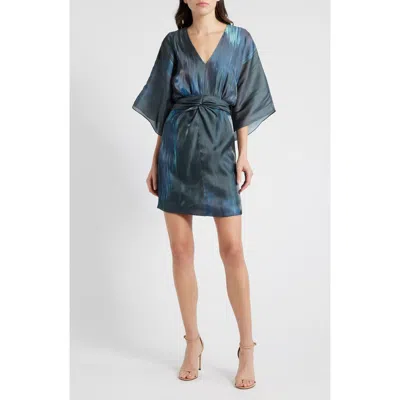 Ciebon Bela Print Minidress In Blue Multi