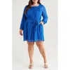 Ciebon Bera Metallic Stripe Long Sleeve Dress