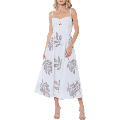 Ciebon Bianca Embroidered Midi Sundress In White