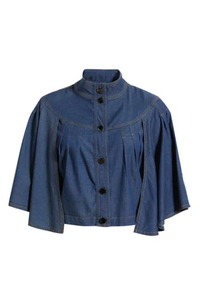 Ciebon Biffy Cape Denim Jacket In Blue