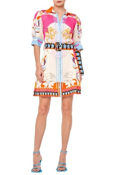 Ciebon Billy Eng Floral Mixed Print Shirtdress