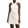 Ciebon Braylee Lace Eyelet Belted Dress In White In White