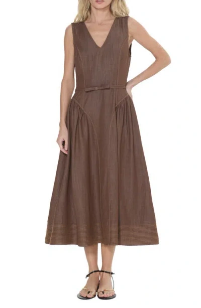 Ciebon Bruni Sleeveless Fit & Flare Dress In Brown