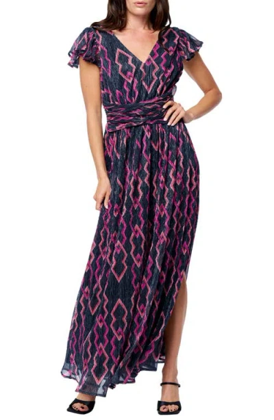 Ciebon Byanca Print Maxi Dress In Black Multi
