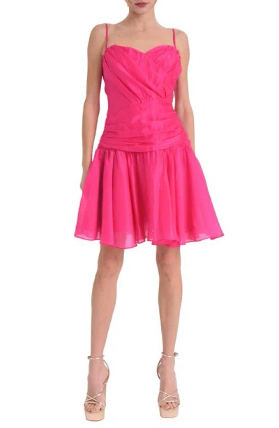 Ciebon Camhara Ruched Detail Minidress In Hot Pink