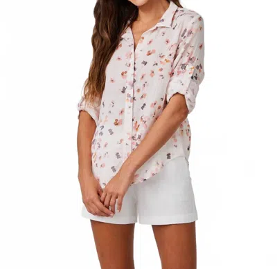 Ciebon Capri Button Down In Hana Floral In Neutral