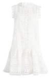 Ciebon Cara Butterfly Lace Shift Dress In White
