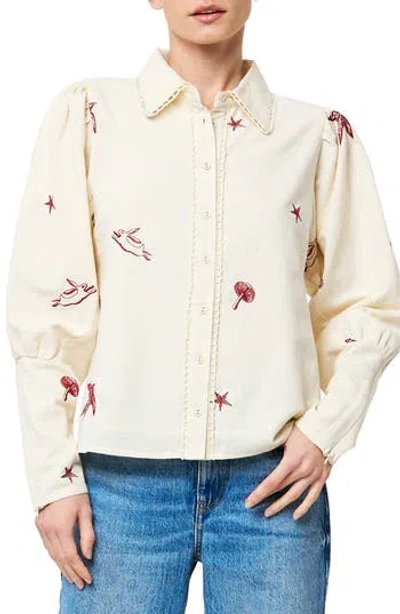 Ciebon Caraleigh Button-up Shirt In Neutral