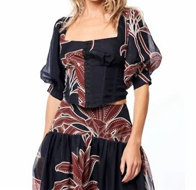 Ciebon Caribla Smocked Back Top In Black