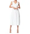 Ciebon Carrie Embroidered Feather Midi Dress In White In White