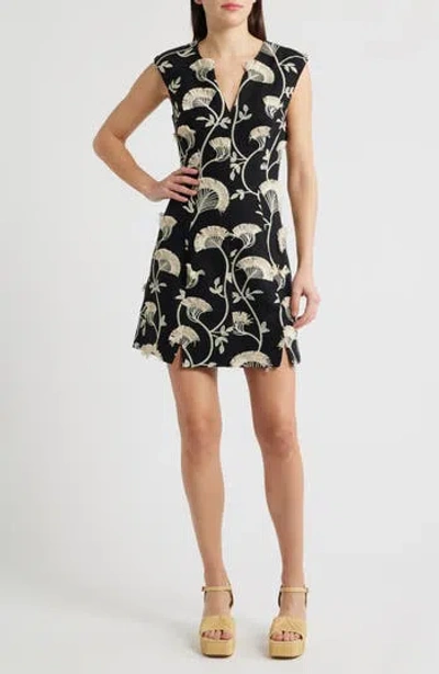 Ciebon Casia Embroidered Sheath Minidress In Multi