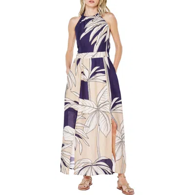 Ciebon Charlotte Print Halter Maxi Dress In Multi