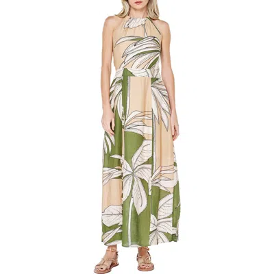 Ciebon Charlotte Print Halter Maxi Dress In Multi