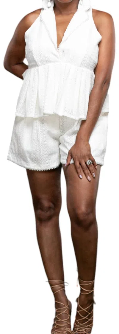 Ciebon Charmin Short Set In Off White