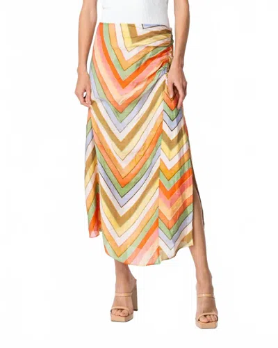 Ciebon Chevron Midi Skirt In Multi