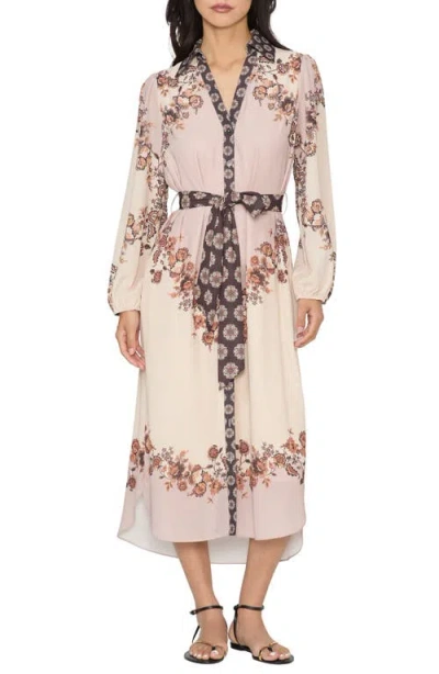Ciebon Clover Floral Print Midi Shirtdress In Multi