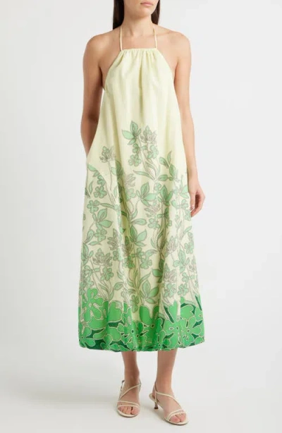 Ciebon Dani Floral Print Midi Dress In Green