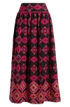 Ciebon Deana Embroidered Cotton Skirt In Black