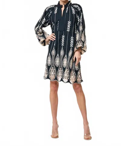 Ciebon Dianna Embroidered Drip Mini Dress In Black Multi