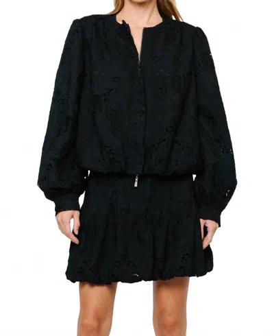 CIEBON DONNA BUBBLE HEM CROPPED JACKET IN BLACK