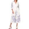 Ciebon Eliza Embroidered A-line Dress In White