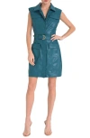 Ciebon Ella Sleeveless Faux Leather Minidress In Green