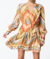 Ciebon Emerie Chevron Stripe Long Sleeve Minidress In Multi