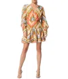 Ciebon Emerie Chevron Stripe Long Sleeve Minidress In Green