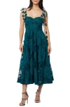 Ciebon Emilia Bustier Lace Midi Cocktail Dress In Green