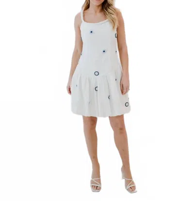 Ciebon Eros Beaded Mini Dress In Blue/white