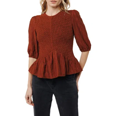 Ciebon Esra Peplum Top In Brown