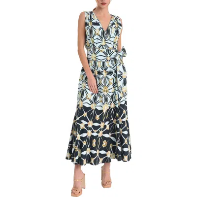 Ciebon Esthella Cotton Maxi Wrap Dress In Green