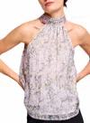 Ciebon Etna Floral Halter Top In Purple In Purple