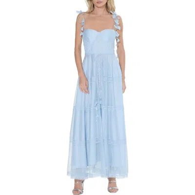 Ciebon Eva Tie Strap Fit & Flare Gown In Blue
