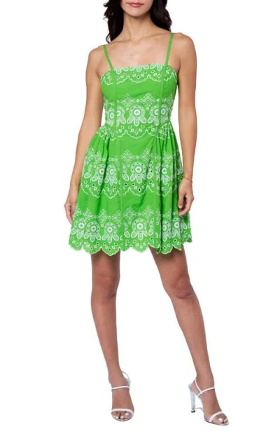 Ciebon Evelyn Eyelet Lace Sundress In Green