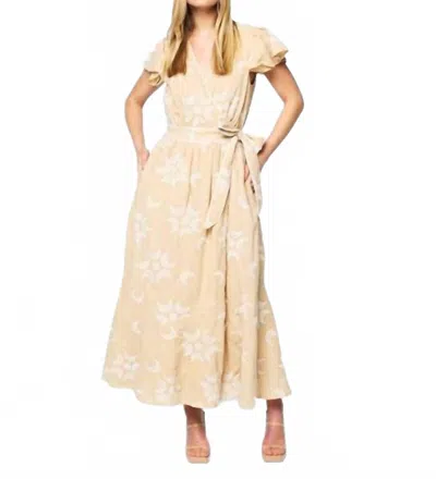 Ciebon Evelyn Maxi Dress In Beige/ White In Neutral