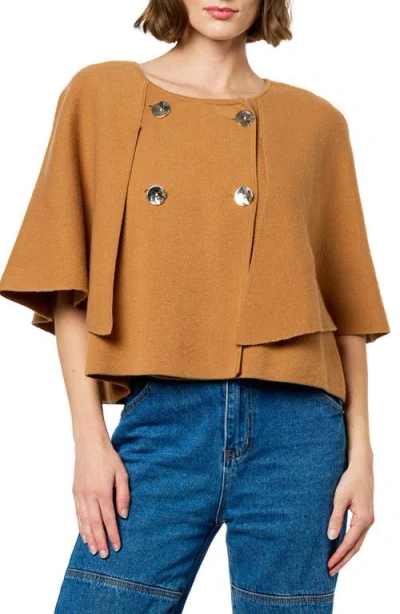 Ciebon Fanny Double Breasted Crop Top In Neutral