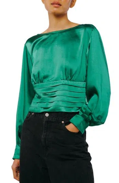 Ciebon Fosi Satin Top In Green