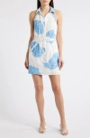 Ciebon Frances Embroidered Belted Shirtdress In White/blue